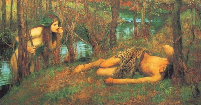 John William Waterhouse A Naiad or Hylas with a Nymph oil painting picture